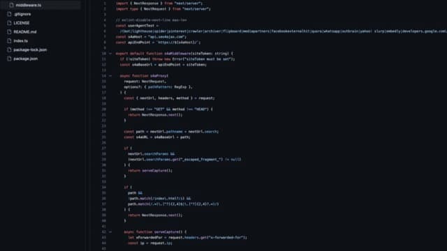 Next.js middleware for SEO4Ajax app screen